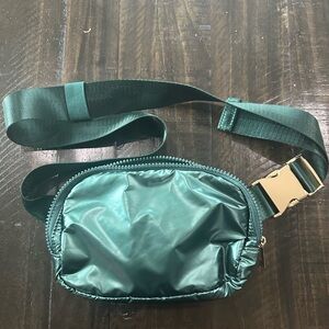 Anthropologie Metallic Puffer Belt Bag Green